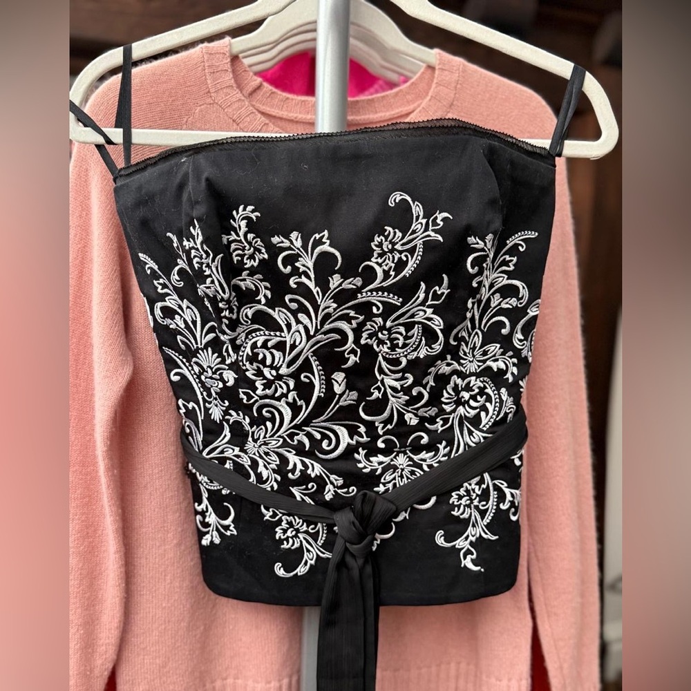White House Black Market Black and White Camisole